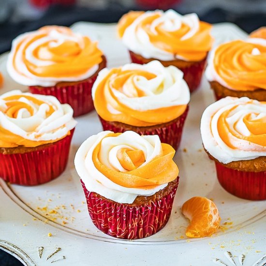 Eggless Orange Cupcakes