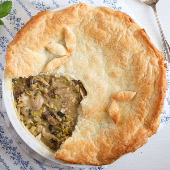 Chicken Mushroom and Leek Pie