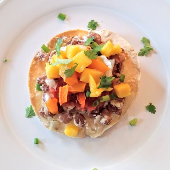 Pinto Bean Tostadas with Mango