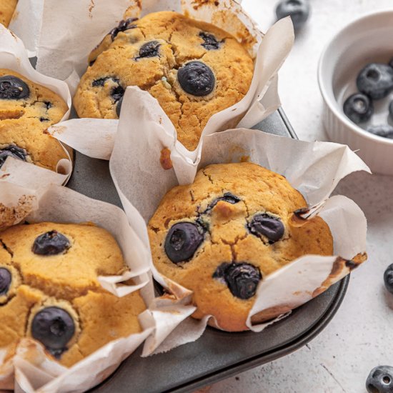 Vegan Gluten free Blueberry Muffins