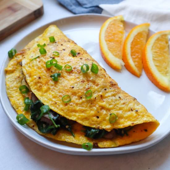 Sautéed Spinach and Mushroom Omelet