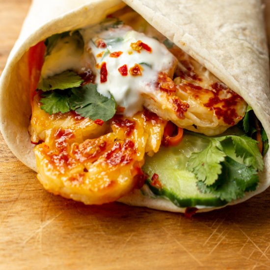 Sweet Chilli Halloumi Wrap