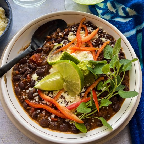 Black Bean Chili with Chorizo