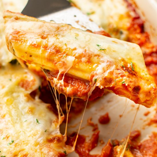 cheesy manicotti