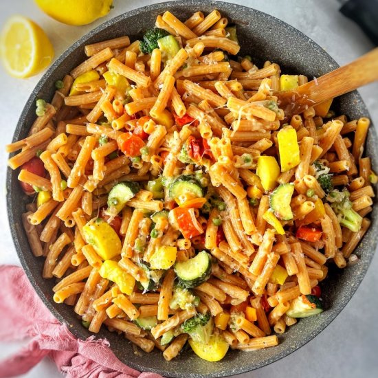 Red Lentil Pasta Primavera