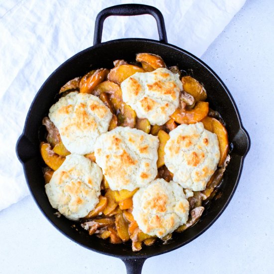 Cast Iron Skillet Peach Cobbler