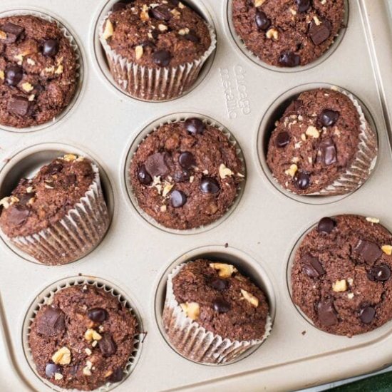 Keto Double Chocolate Muffins