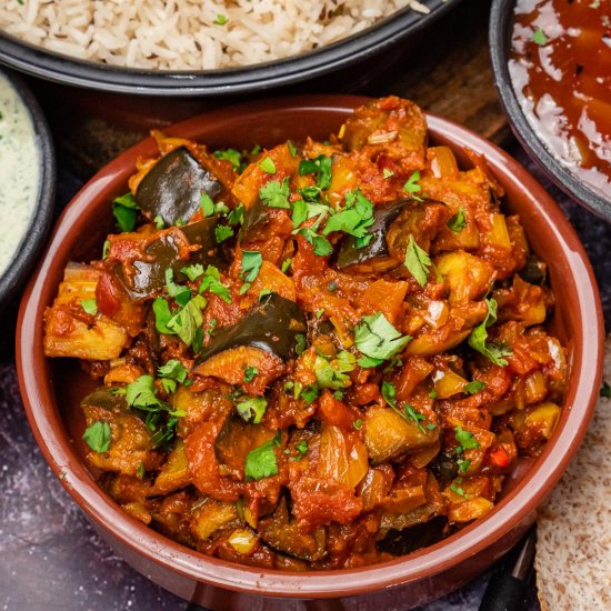 Brinjal Bhaji (Indian Aubergine Curry)