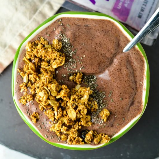 Chocolate Acai Protein Smoothie Bow