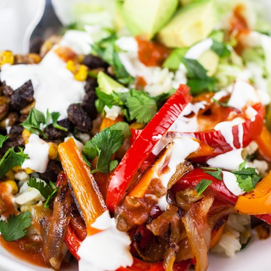 Vegetarian Fajita Bowls