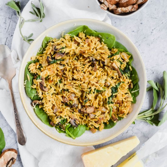 Mushroom and Spinach Rice