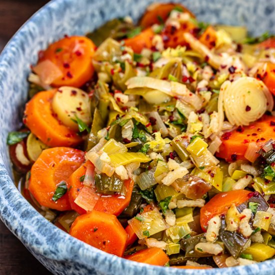 Turkish Style Leeks with Carrots