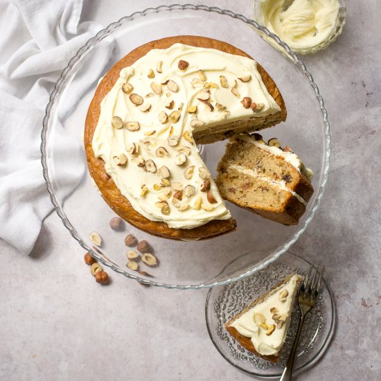 Parsnip Cake with hazelnuts