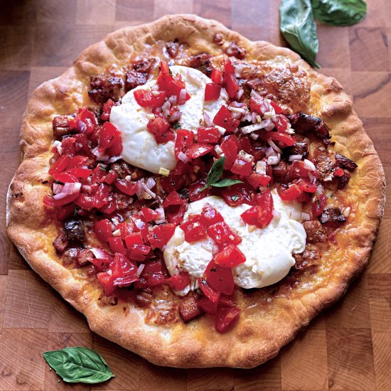 Burrata Eggplant Pizza