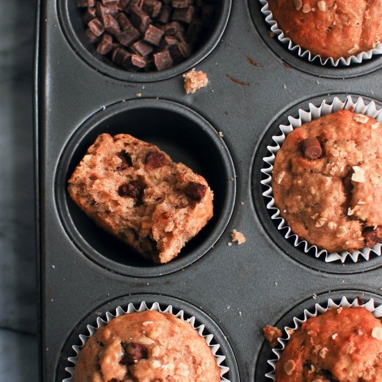 Eggless banana muffins