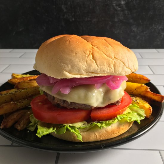 Healthy Burger and Fries