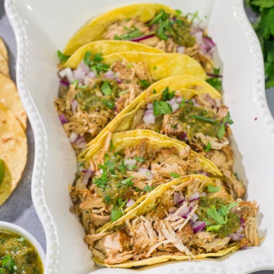 Slow Cooker Green Chili Tacos