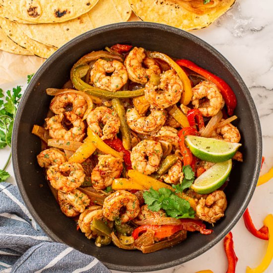 Skillet Shrimp Fajitas