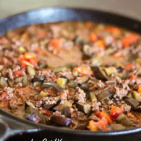 Eggplant Ground Beef Skillet