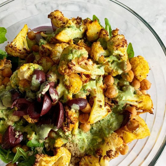 Arugula Salad & Curried Cauliflower