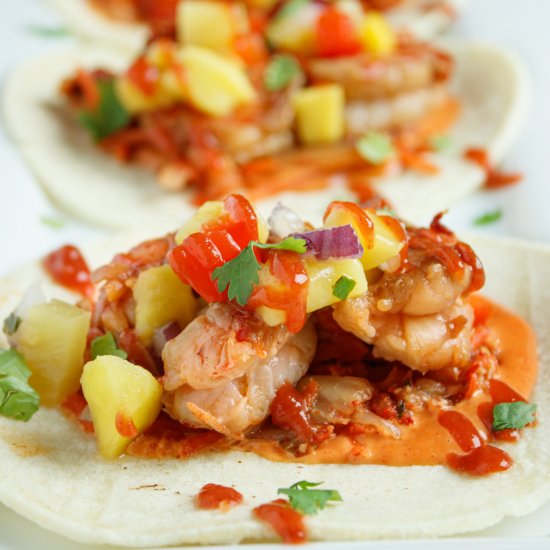 Korean Shrimp Tacos