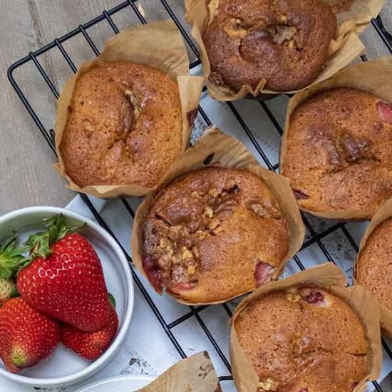 Dairy-Free Strawberry Pecan Muffins