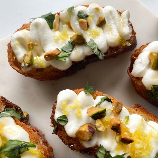 Whipped Ricotta Crostini