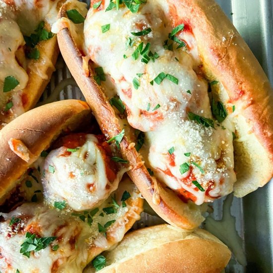 Crockpot Turkey Meatball Subs