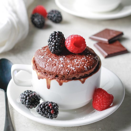 Chocolate Protein Oat Mug Cake