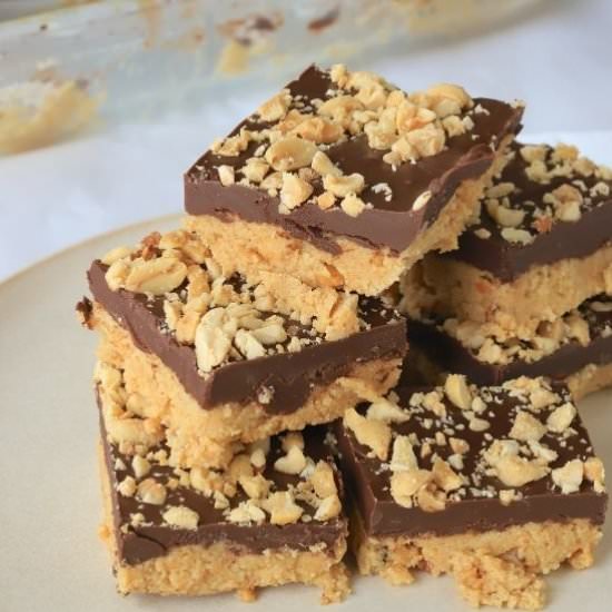 Low Carb Chocolate Peanut Bars