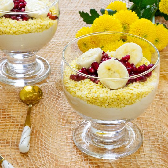 Soy yoghurt with millet