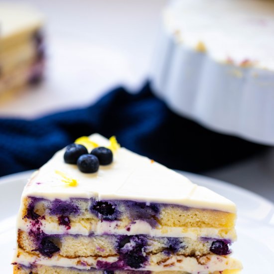 Keto Lemon Blueberry Cake