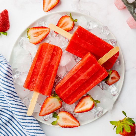 Strawberry Popsicles