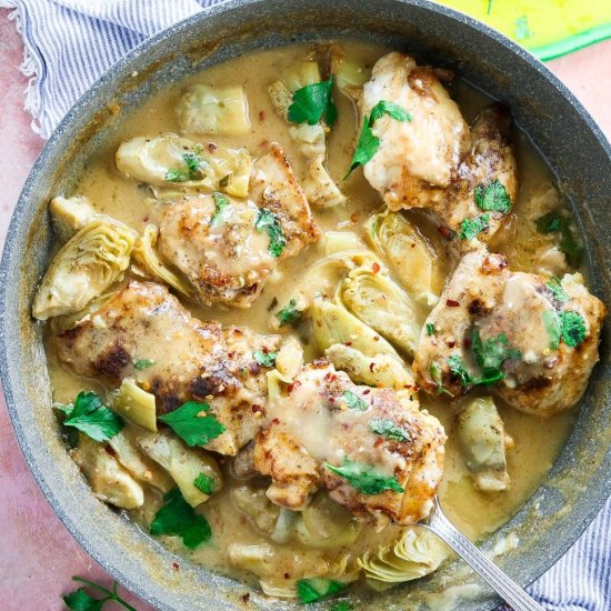 White Wine Artichoke Chicken