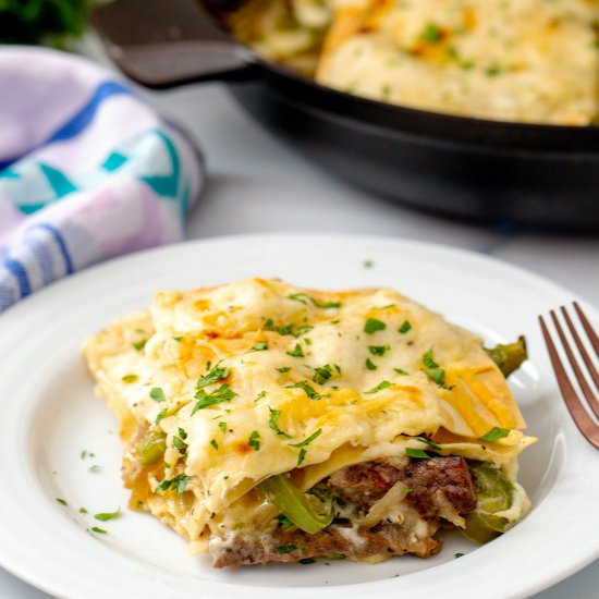 Steak and Cheese Lasagna