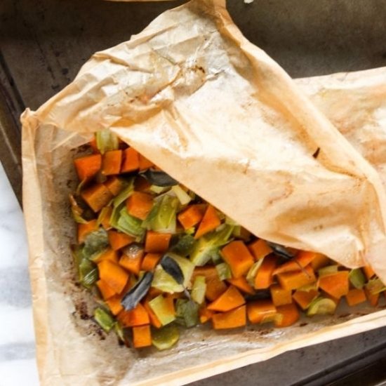 Roasted Veggies Baked In Parchment