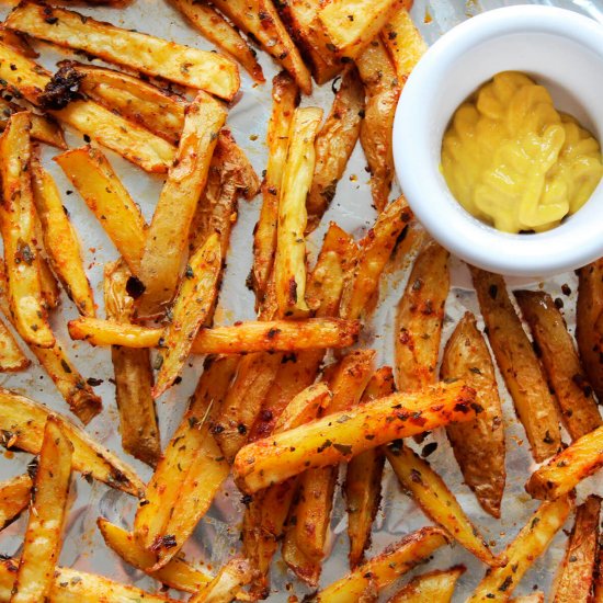 Spicy baked french fries