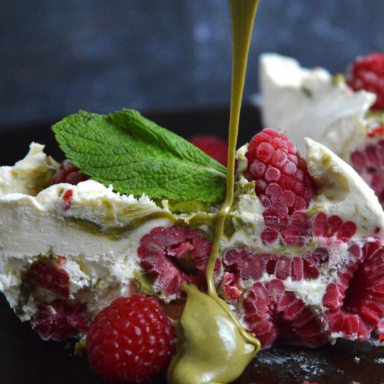 Raspberry Pistachio Semifreddo