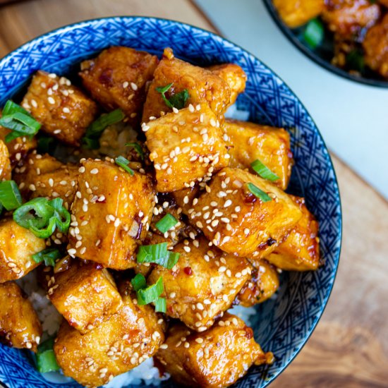 Honey Sesame Pan-Fried Tofu