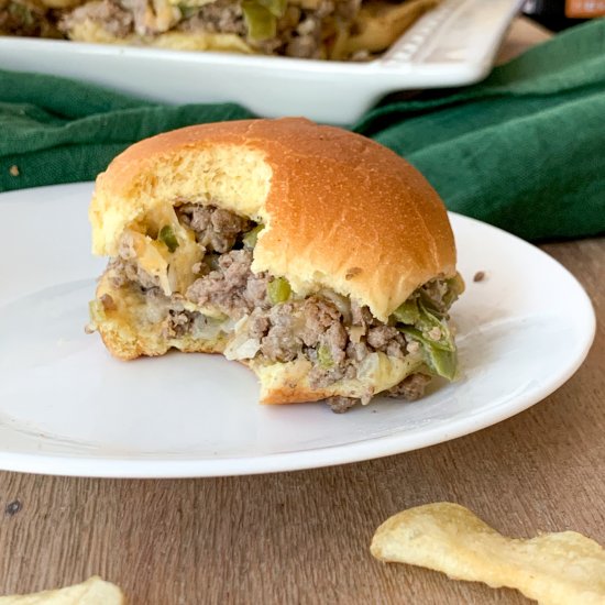 Lighter Steak and Cheese Sliders