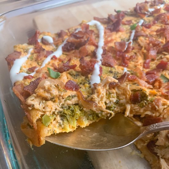 Buffalo Chicken and Bacon Bake