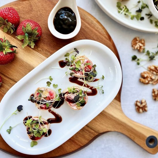 strawberry-walnut pinwheel snacks