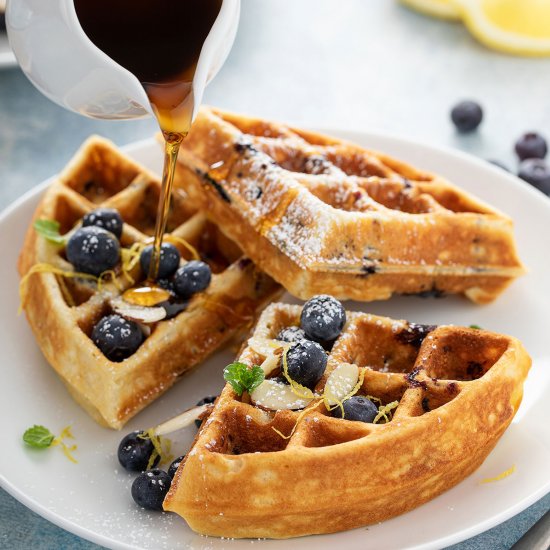 Lemon Blueberry Waffles