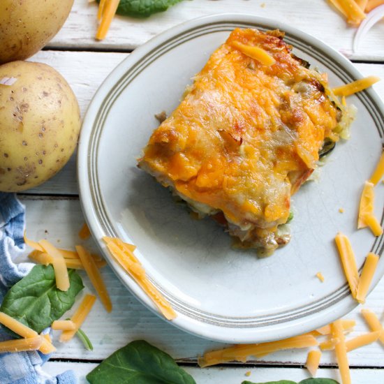 Savoury Eggless Breakfast Casserole