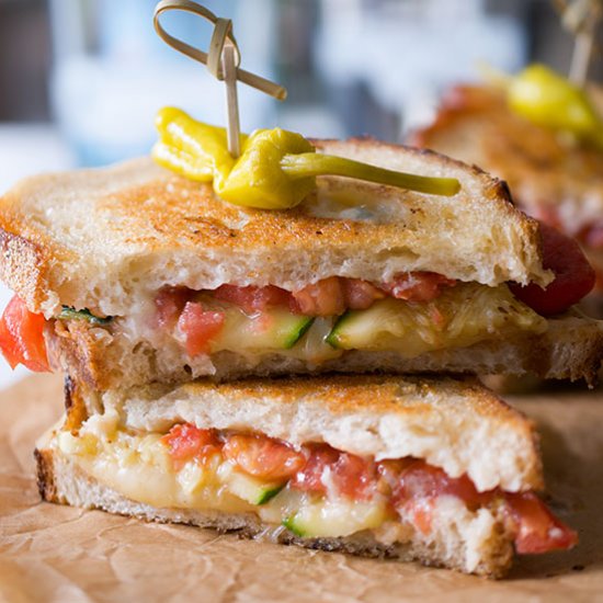 Vegetarian Antipasto Grilled Cheese