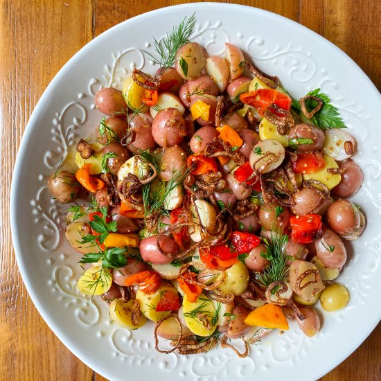 Potato Salad with Crispy Shallots