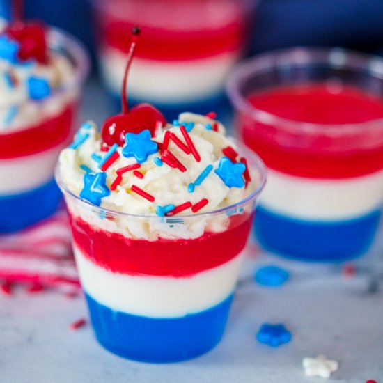 Red, White, and Blue Jello Shots