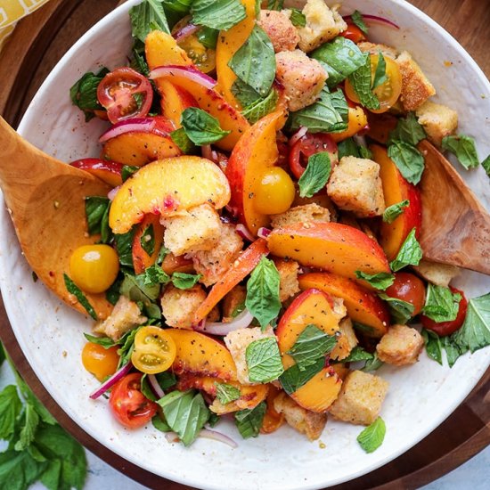 Peach and Tomato Panzanella