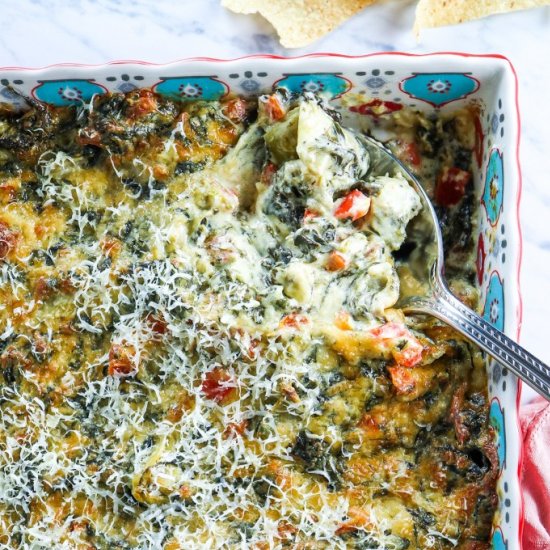 Creamy Baked Spinach Artichoke Dip