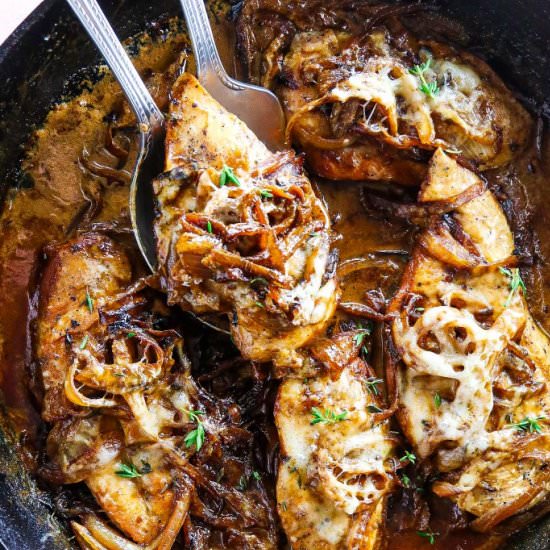 One Skillet French Onion Chicken